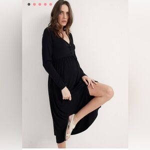 Hatch the safest rib nursing dress long sleeve maternity